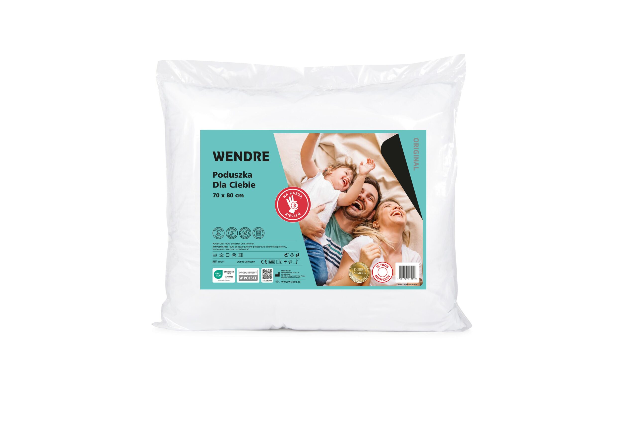 Poduszka antyalergiczna 70x80 Dla Ciebie 1000g Wendre - obrazek 2