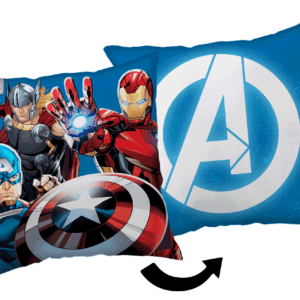 Poduszka dekoracyjna 35x35 Avengers Heroes 02 Kapitan Ameryka niebieska dwustronna