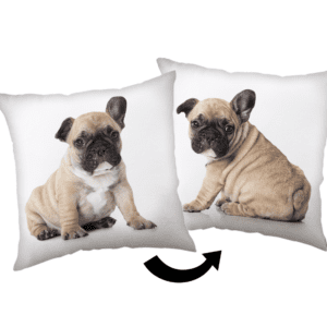 Poduszka dekoracyjna 40x40 Bulldog biała beżowa JF24