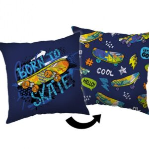 Poduszka dziecięca 40x40 Skate deskorolka granatowa JF24