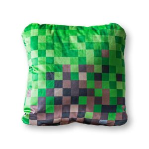 Poduszka przytulanka Kształtka 40x30 020 Pixele zielona brązowa