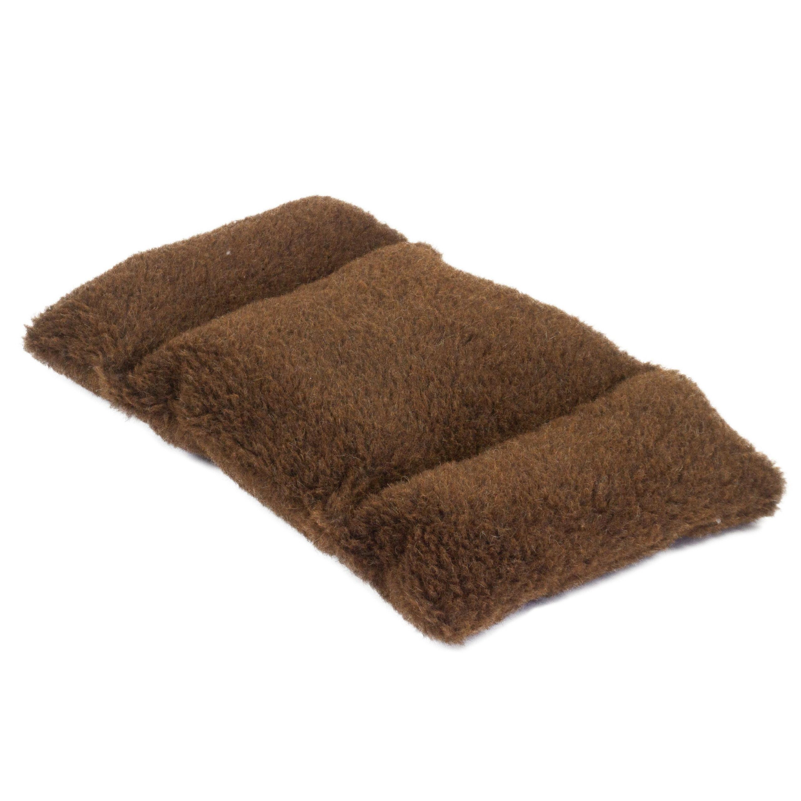 Poduszka oparcie na fotel wełniana merynos 65x40 Carla brązowa Wyroby rehabilitacyjne i rozgrzewające - obrazek 3