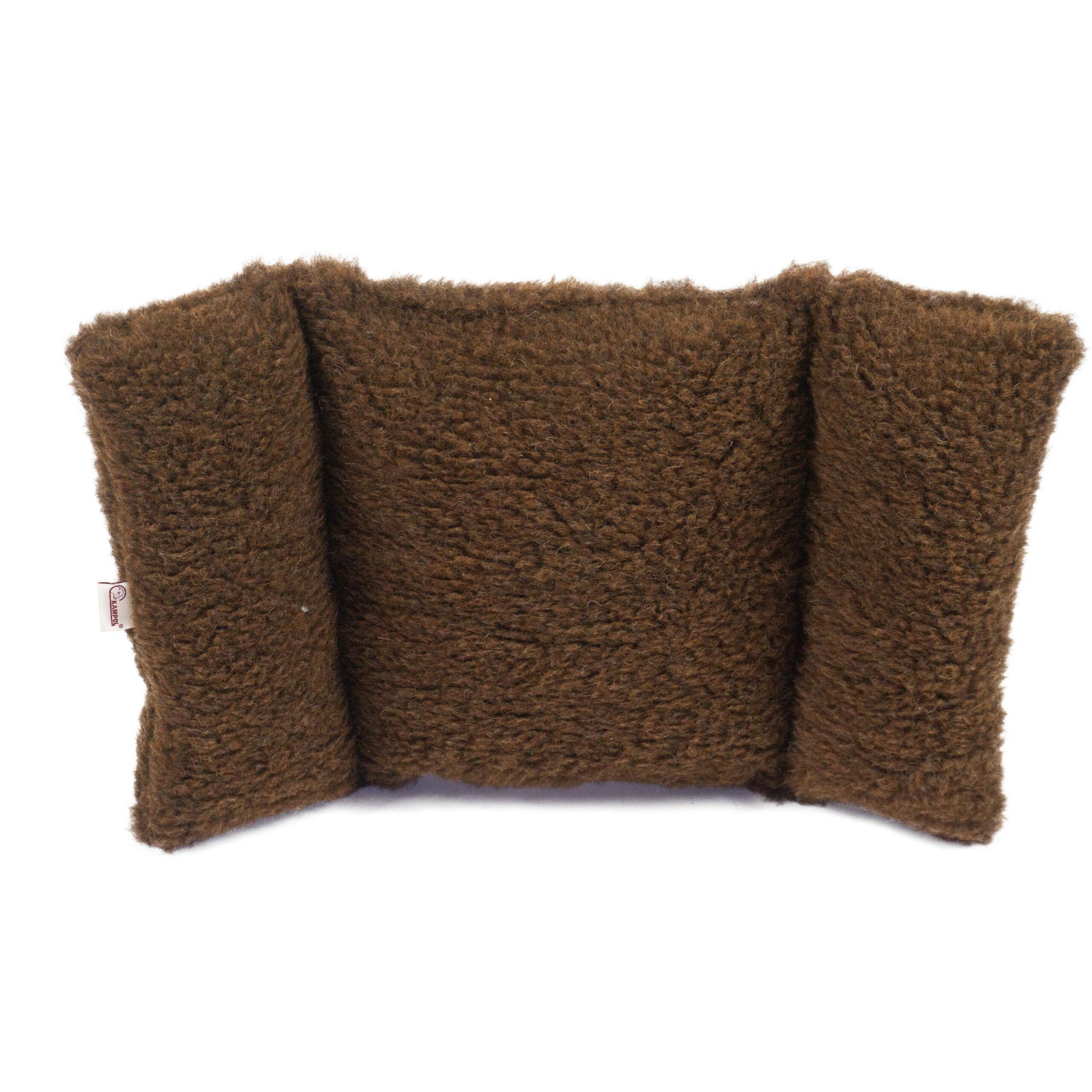 Poduszka oparcie na fotel wełniana merynos 65x40 Carla brązowa Wyroby rehabilitacyjne i rozgrzewające