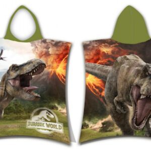 Poncho dla dzieci 50x115 Park Jurajski dinozaury 7615 ręcznik z kapturem dziecięce Jurassic World Park