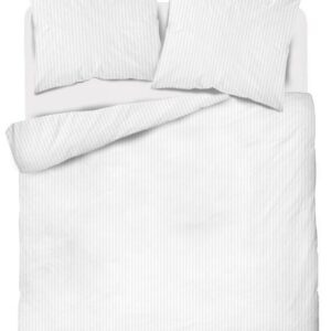 Pościel adamaszkowa 220x200 biała jednobarwna paski 1 cm Pure