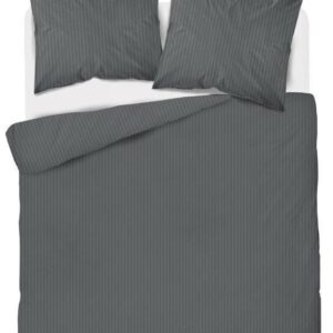 Pościel adamaszkowa 220x200 szara ciemna jednobarwna paski 1 cm Pure