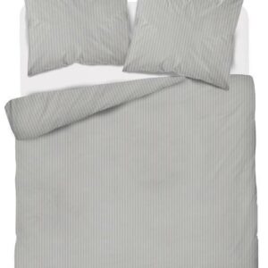 Pościel adamaszkowa 220x200 szara jasna jednobarwna paski 1 cm Pure