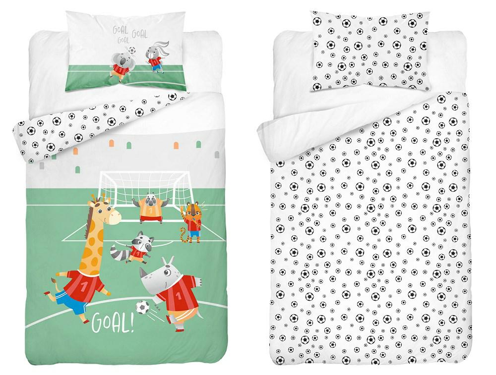 Pościel bawełniana 100x135 Zwierzęta piłka zielona Mayamoo 70