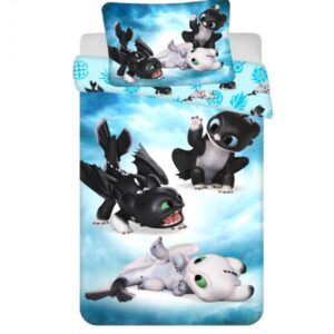 Pościel bawełniana 100x135 Jak wytresować smoka do łóżeczka poszewka 40x60