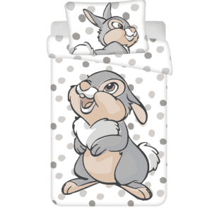 Pościel bawełniana 100x135 Królik biała szara poszewka 40x60 August 24