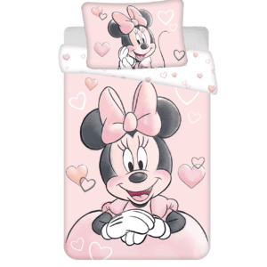 Pościel bawełniana 100x135 Myszka Mini różowa poszewka 40x60 August