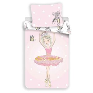 Pościel bawełniana 140x200 baletnica balerina różowa poszewka 70x90