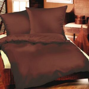 Pościel bawełniana 140x200 brązowa 26 jednobarwna