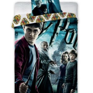 Pościel bawełniana 140x200 Harry Potter 001 turkusowa młodzieżowa poszewka 70x90 Faro
