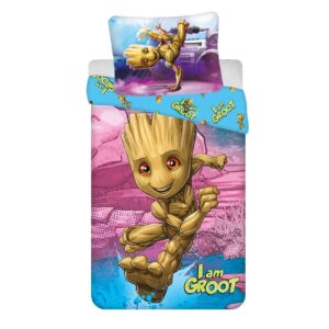 Pościel bawełniana 140x200 I am Groot poszewka 70x90 Kids