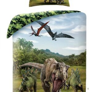 Pościel bawełniana 140x200 Jurassic World Park Jurajski dinozaury T-Rex moro poszewka 70x90 Kids Halantex
