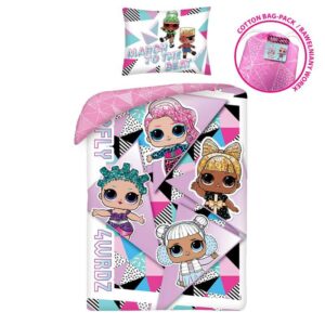 Pościel bawełniana 140x200 LOL dziecięca z poszewką 70x90 Kids