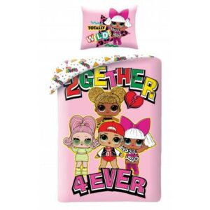 Pościel bawełniana 140x200 LOL laleczki różowa poszewka 70x90 Kids Halantex