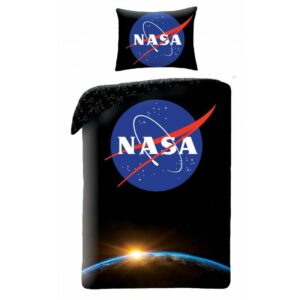 Pościel bawełniana 140x200 Nasa czarna poszewka 70x90 Kids Halantex