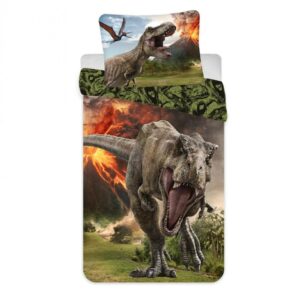 Pościel bawełniana 140x200 Park Jurajski dinozaur wulkan Jurassic Park poszewka 70x90