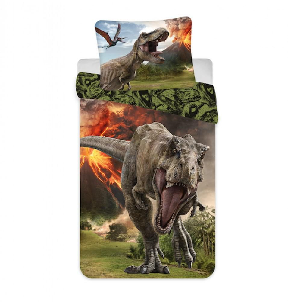 Pościel bawełniana 140x200 Park Jurajski dinozaur wulkan Jurassic Park poszewka 70x90