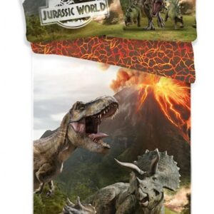Pościel bawełniana 140x200 Park Jurajski dinozaury wulkan Jurassic Park