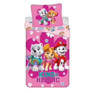 Pościel bawełniana 140x200 Psi Patrol Paw Heroik różowa poszewka 70x90 August