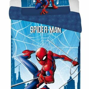 Pościel bawełniana 140x200 Spider-man człowiek pająk niebieska poszewka 70x90