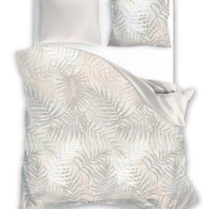 Pościel bawełniana 160x200 beżowa pudrowa liście Letni Sen 007 Faro