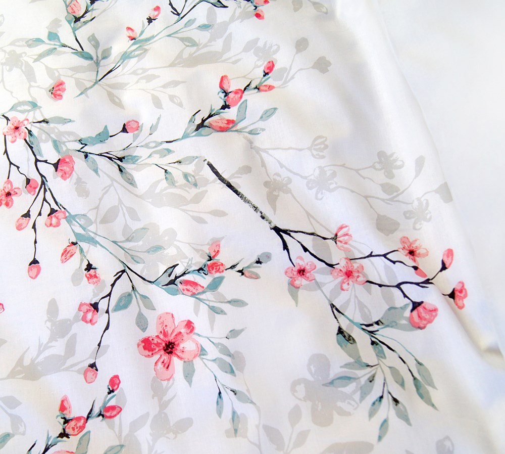 Pościel bawełniana 160x200 Happy biała kolorowa kwiatuszki ptaszki Bielbaw Premium - obrazek 5