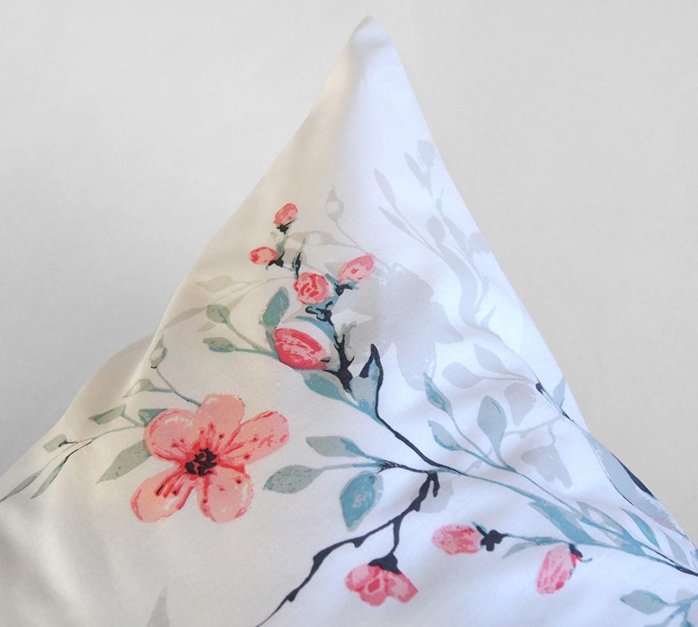 Pościel bawełniana 160x200 Happy biała kolorowa kwiatuszki ptaszki Bielbaw Premium - obrazek 8