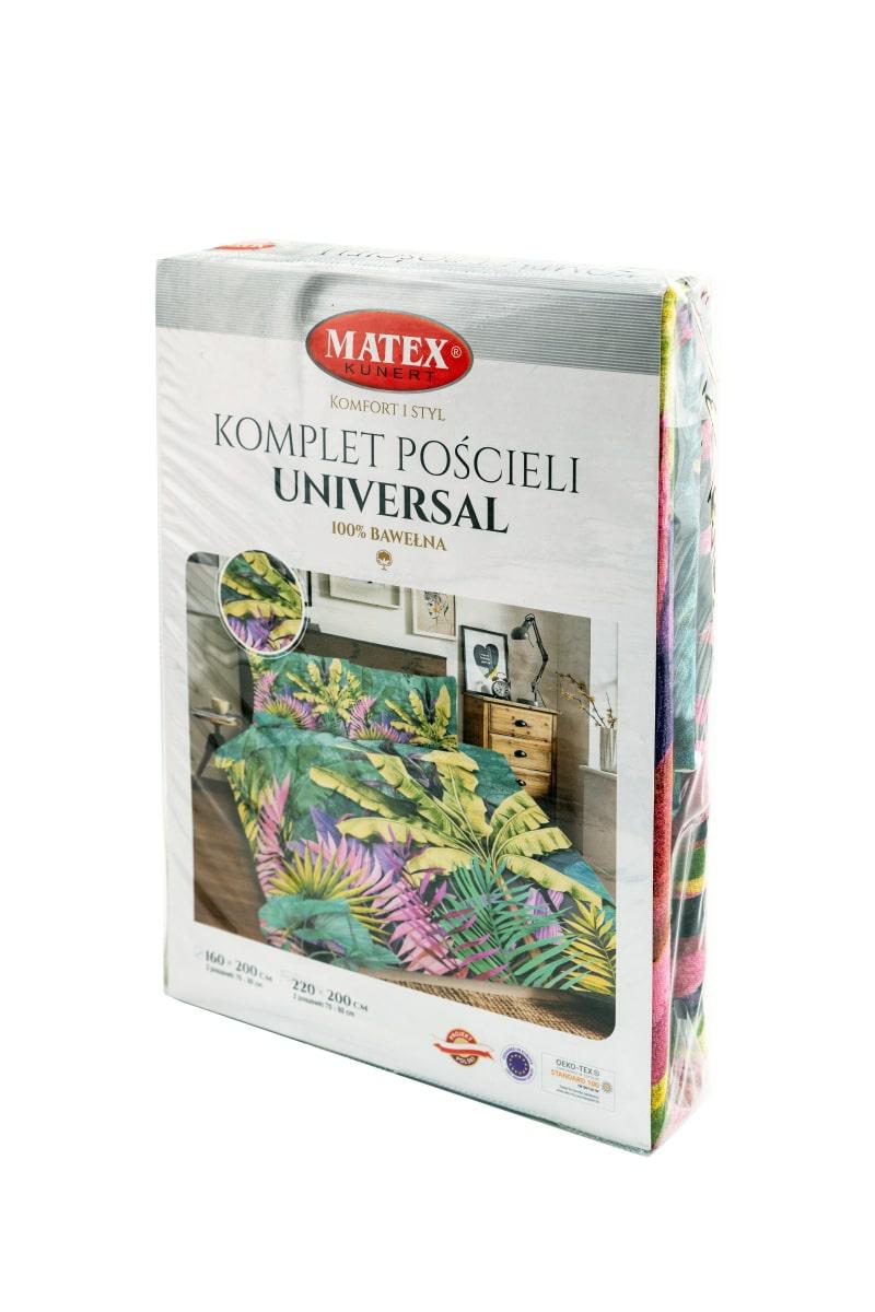 Pościel bawełniana 160x200 Liście zielona kolorowa Universal Matex - obrazek 3