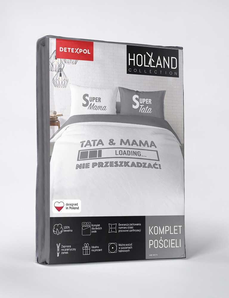 Pościel bawełniana 160x200 tata &mama nie przeszkadzać Holland 35 - obrazek 10