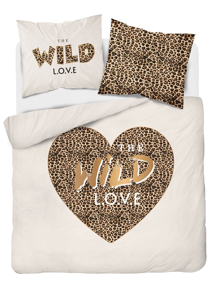 Pościel bawełniana 160x200 Wild love pantera beżowa 4097 A 2 poszewki 70x80 Holland 129 - obrazek 6