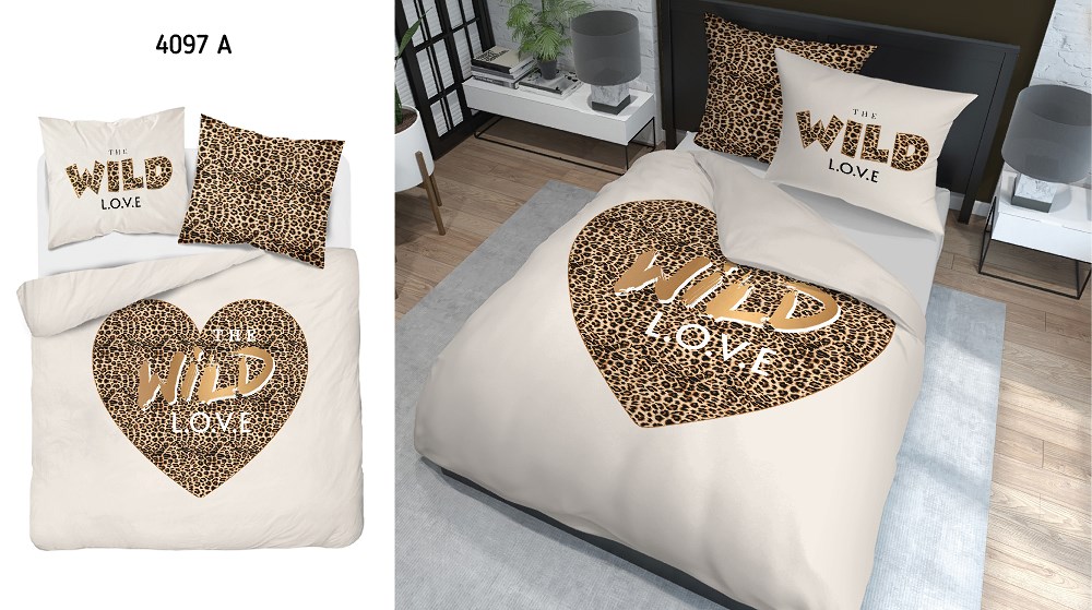 Pościel bawełniana 160x200 Wild love pantera beżowa 4097 A 2 poszewki 70x80 Holland 129 - obrazek 8