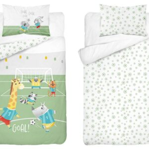 Pościel bawełniana 90x120 Zwierzęta piłka pistacjowa Mayamoo
