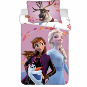 Pościel do łóżeczka 100x135 Kraina Lodu 2 różowa kolorowa poszewka 40x60 bawełniana