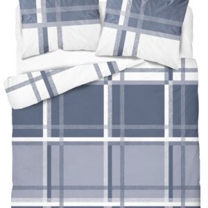 Pościel satynowa 220x200 niebieska biała 4674 B Home Satin 40