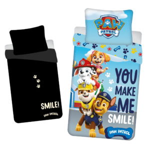 Pościel świecąca w ciemności 140x200 Psi Patrol niebieska poszewka 70x90