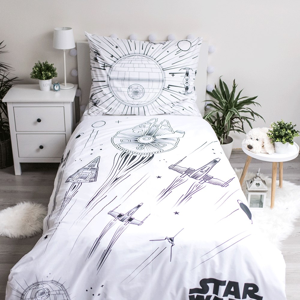 Pościel świecąca w ciemności 140x200 Star Wars Gwiezdne Wojny bawełniana poszewka 70x90 - obrazek 2