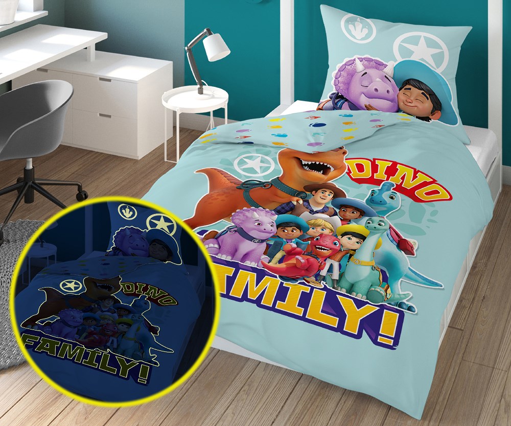 Pościel świecąca w ciemności 160x200 Dinozaur Licencyjna - obrazek 2