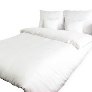 Pościel z kory 140x200 biała 01 jednobarwna zapinana na guziki 100% bawełna gruba