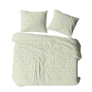 Pościel z kory 140x200 kremowa zielona groszki 1674N Bielawa KARO