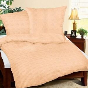 Pościel z kory 160x200 morelowa 38 jednobarwna 100% bawełna guziki