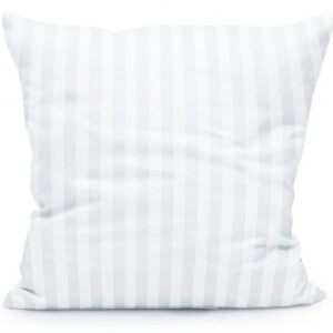 Poszewka adamaszkowa 50x60 Tivoli biała paski 1 cm na zakład 20cm 140 g/m2 satynowo atłasowa