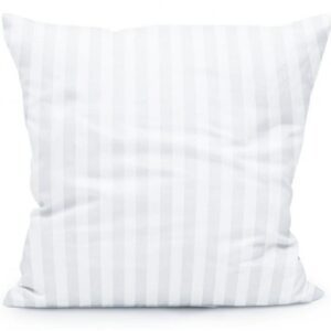 Poszewka adamaszkowa 60x60 Tivoli biała paski 1 cm na zakład 20cm 140 g/m2 satynowo atłasowa bawełniana