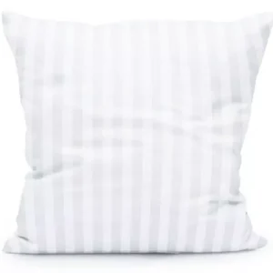 Poszewka adamaszkowa 70x70 Tivoli biała paski 1 cm na zakład 20cm 140 g/m2 satynowo atłasowa