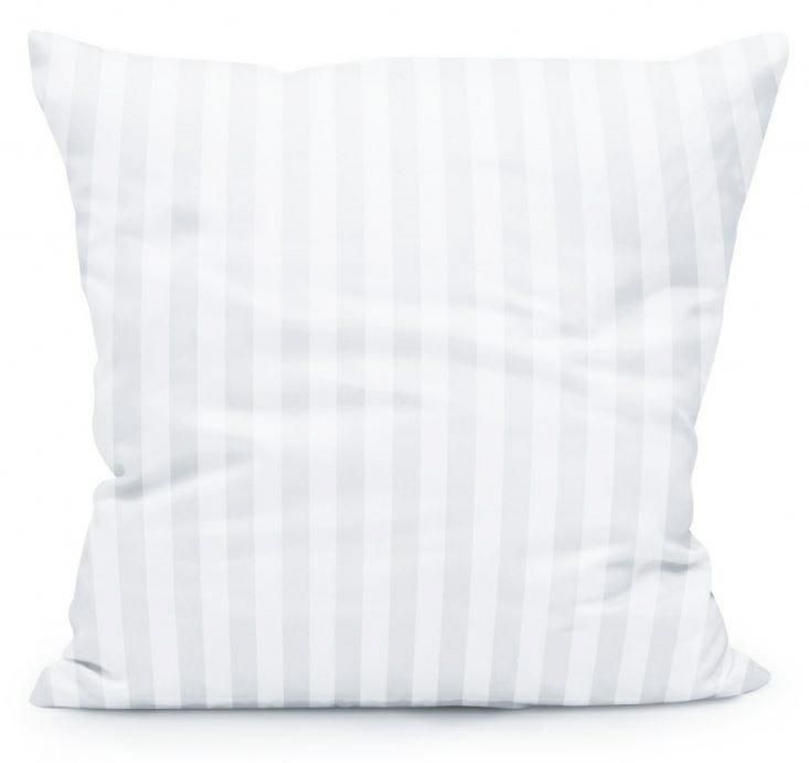 Poszewka adamaszkowa 70x80 Tivoli biała paski 1 cm na zakład 20cm 140 g/m2 satynowo atłasowa