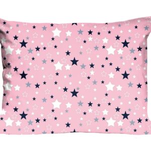 Poszewka bawełniana 40x40 362K gwiazdki różowa Kids 24
