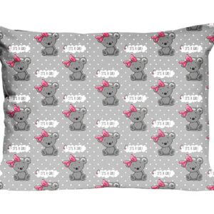 Poszewka bawełniana 40x40 556K misie szara różowa Kids 24